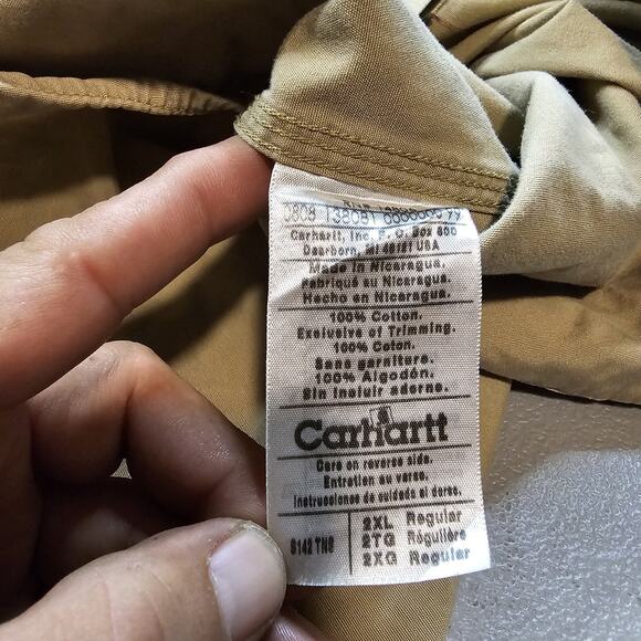 Vintage Carhartt Foreman Shirt XXL Tan Workwear Relaxed Outdoors Heavy Grunge - Picture 5 of 15